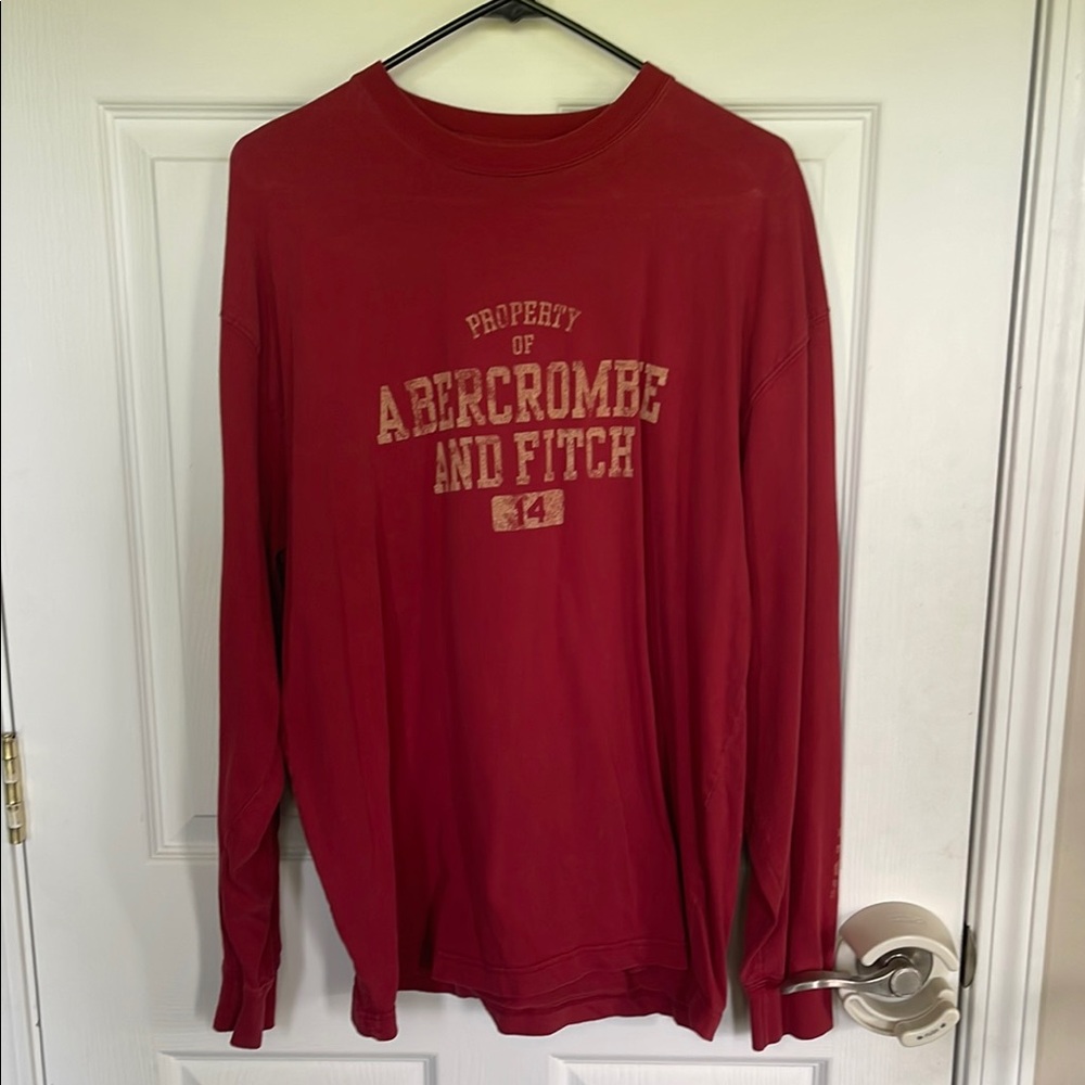 Vintage Abercrombie & Fitch Crimson Graphic Long Sleeve